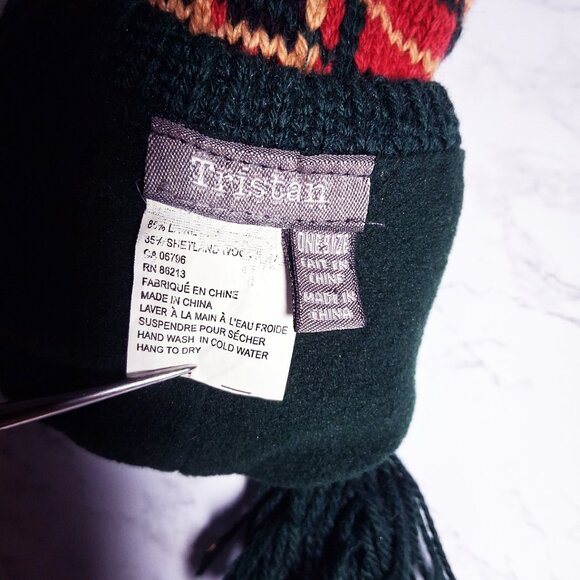 Shetland Wool Plaid Cabincore Christmas Stocking with Tassel TRISTAN - Picture 4 of 4